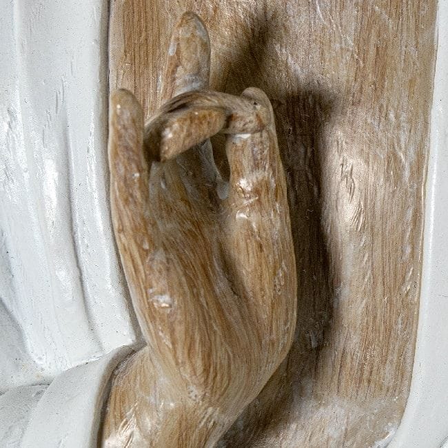 Figura Buda en Resina Marrón y Crema (27x20x34 cm)