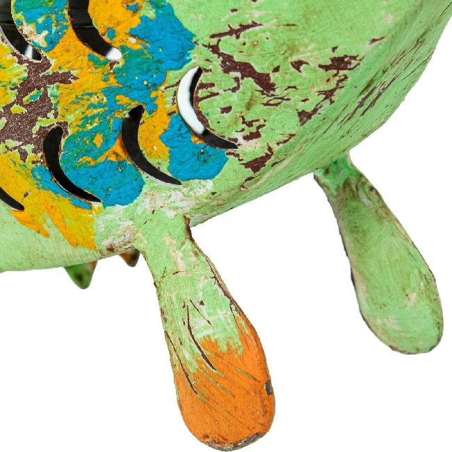 Figura Pez Portavelas Metal Multicolor, Étnico (31x9x32 cm)