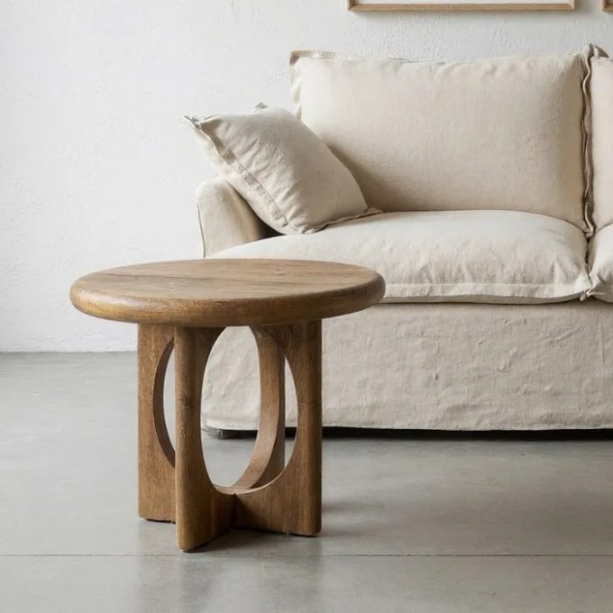 Set 2 Mesas Centro Nido en Madera de Mango Akira, Estilo Japandi (100x50x35 cm)