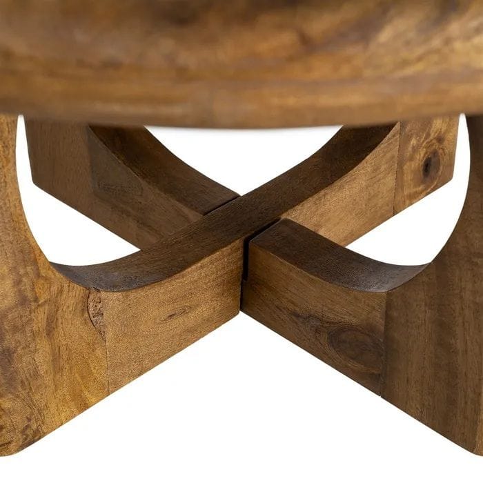 Mesa de Centro en Madera de Mango Akira, Estilo Japandi (72dx41 cm) - Imagen 4