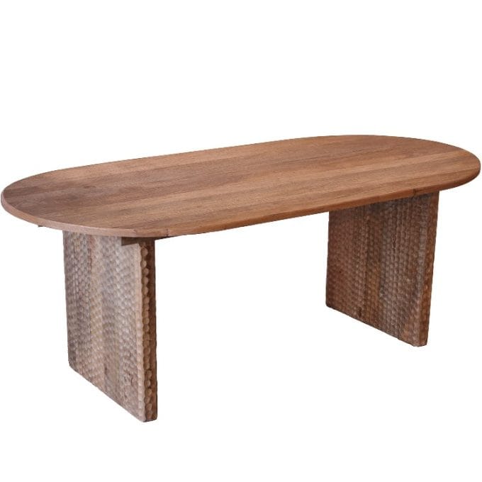 mesa de comedor recgtangular en madera de mango natural de 200x100 cm