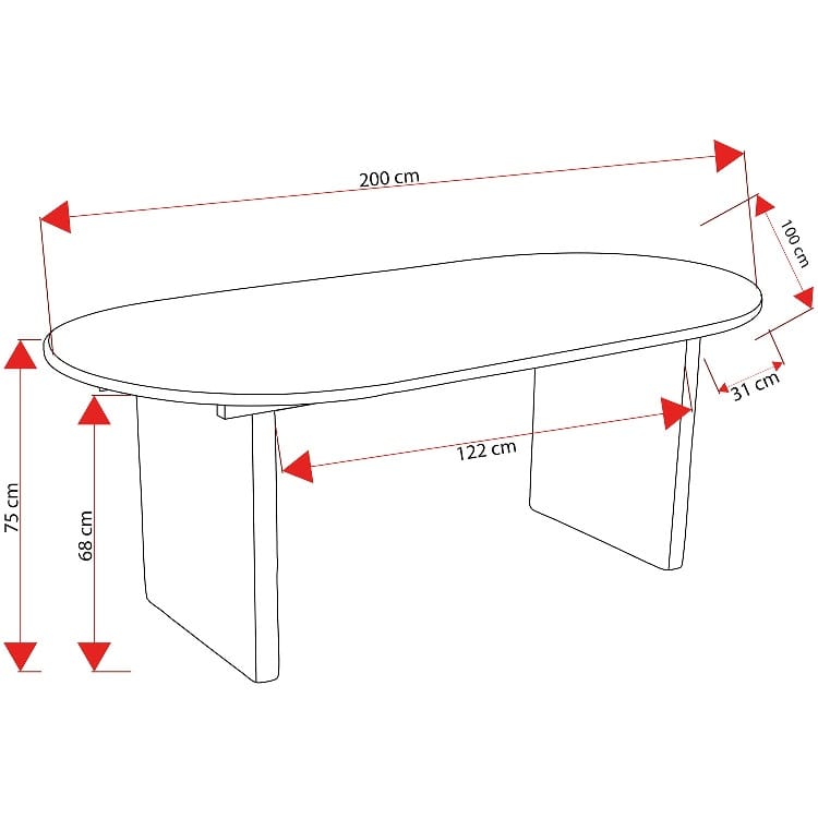 Mesa de Comedor en Madera de Mango Triber (200x100x75 cm) - Imagen 4