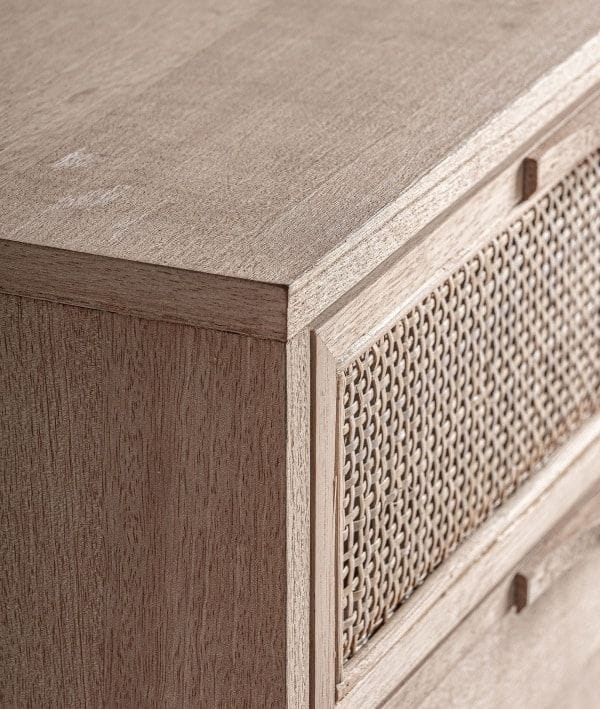 Mueble Auxiliar-TV Madera de Fresno y Ratán Vanar , Nórdico (170x40x50 cm) - Imagen 3