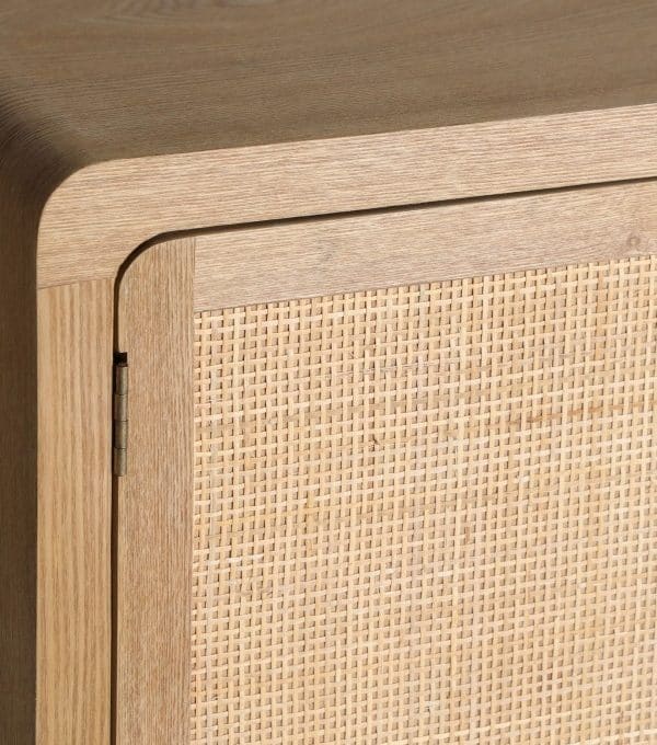 Mueble Auxiliar-Tv Abeto y Ratán Malena (165x45x53cm)