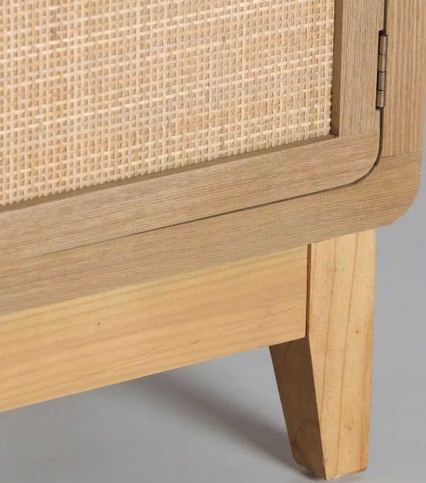 Mueble Auxiliar-Tv Abeto y Ratán Malena (165x45x53cm)