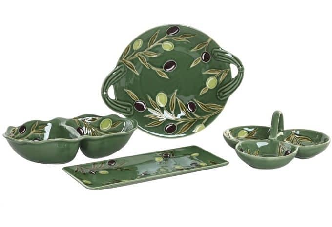 Bandeja Cerámica Ramas de Olivo, Jaén (33x27x5 cm)