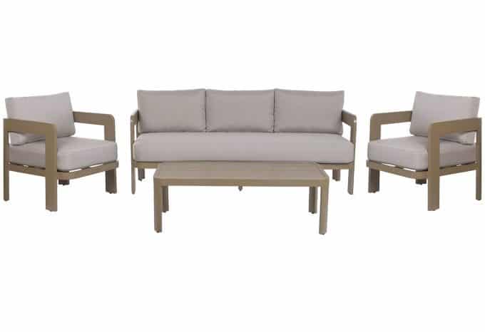 Set de Jardín en Aluminio con Sofás, Sillones y Mesita, Bahamas (188x75x67cm)