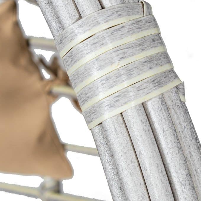 Sillón Colgante Ratán Sintético Blanco, Benicarló (117x106x98 cm)