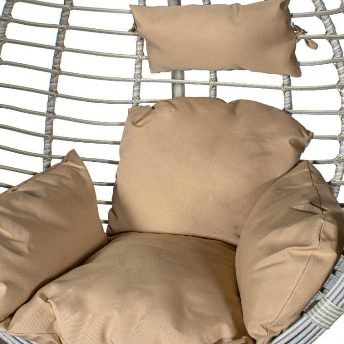 Sillón Colgante Ratán Sintético Blanco, Benicarló (117x106x98 cm)