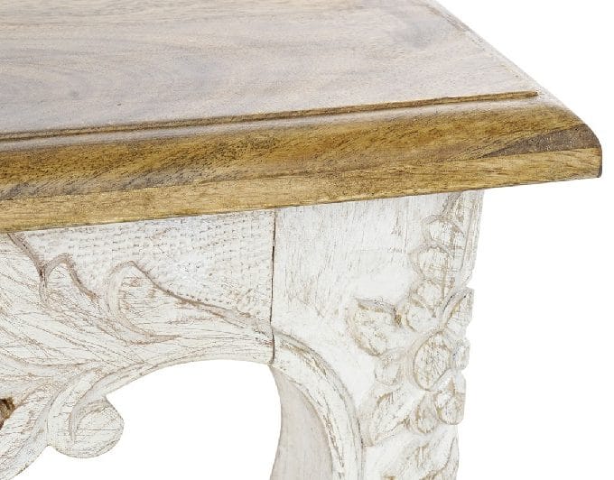 Mesa de Centro Mango Blanco Decapado Natural Ankara ( 120x61x49cm)