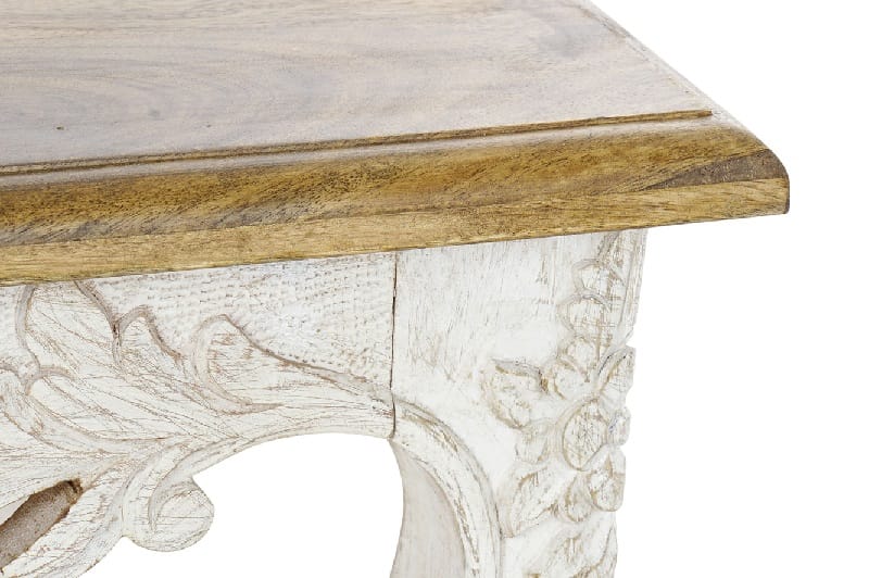 Mesa de Centro Mango Blanco Decapado Natural Ankara ( 120x61x49cm) - Imagen 3