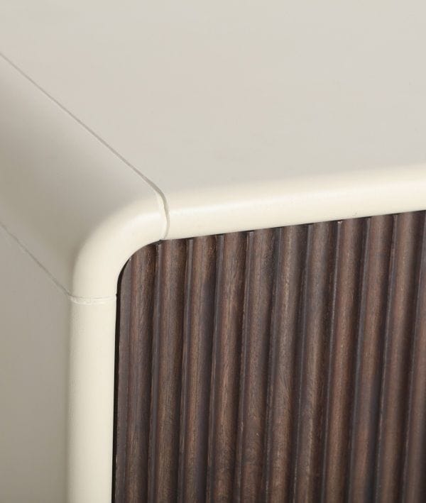 Mueble Auxiliar-TV Bicolor Madera de Mango Acanalado Olav , Nórdico (200x40x40 cm) - Imagen 3