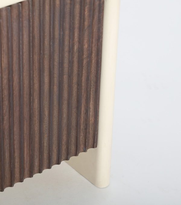 Mueble Auxiliar-TV Bicolor Madera de Mango Acanalado Olav , Nórdico (200x40x40 cm)