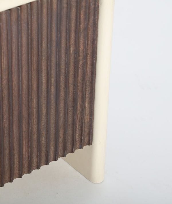 Mueble Auxiliar-TV Bicolor Madera de Mango Acanalado Olav , Nórdico (200x40x40 cm) - Imagen 4