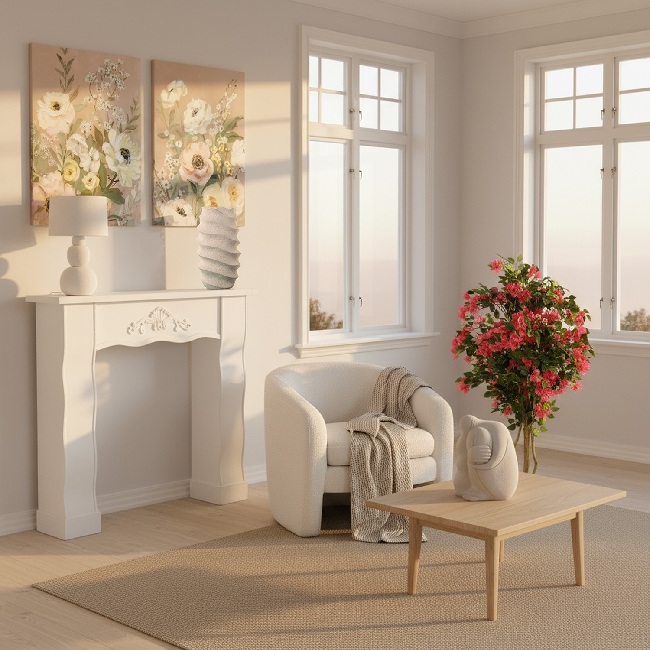 Planta Artificial Bugambilia Flores Coral (150 cm)