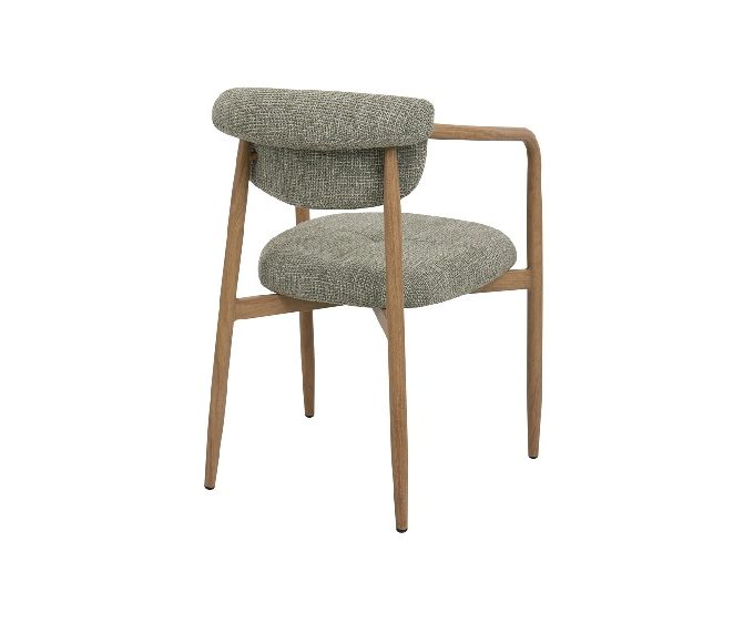 Set 2 Sillas con Apoyabrazos Tapizadas Chenilla Verde, Nórdico (57x59x81cm)