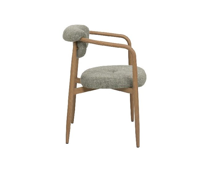 Set 2 Sillas con Apoyabrazos Tapizadas Chenilla Verde, Nórdico (57x59x81cm)