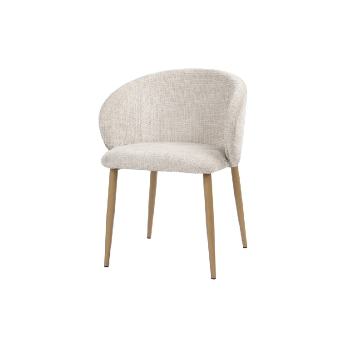 silla tapizada chenilla beige