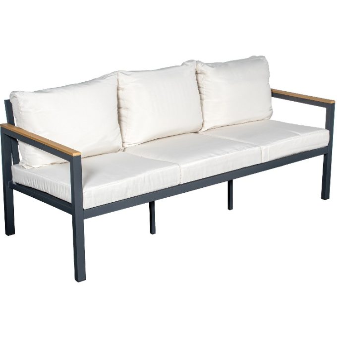 Set de Jardín en Aluminio Negro Bicolor , Elche(173x74x70 cm)