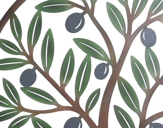 Aplique Mural de Olivo en Metal,Estilo Mediterráneo (100x100x1 cm) - Imagen 4