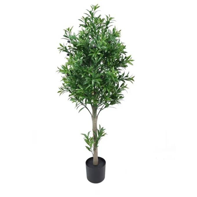 Bandeja Madera Mango Dibujo Ramos de Olivo, Estilo Mediterráneo (44x27x4,5 cm)