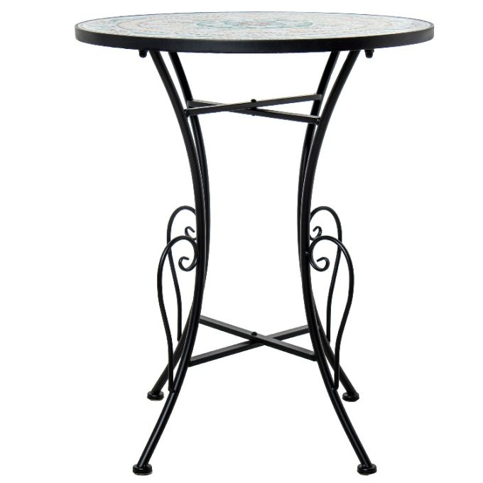 Set de Jardín Metal Negro Piedra Multicolor, Bistró