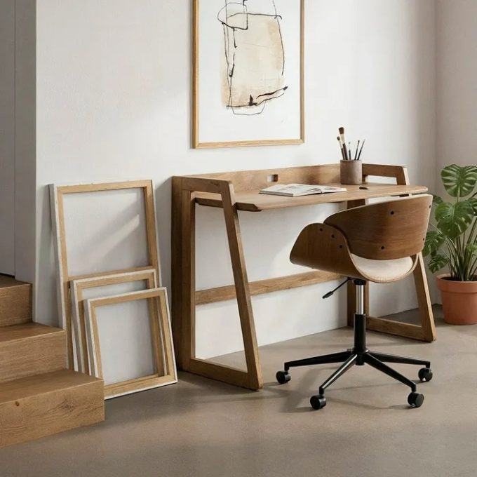 escritorio en madera de mango de estilo nórdico