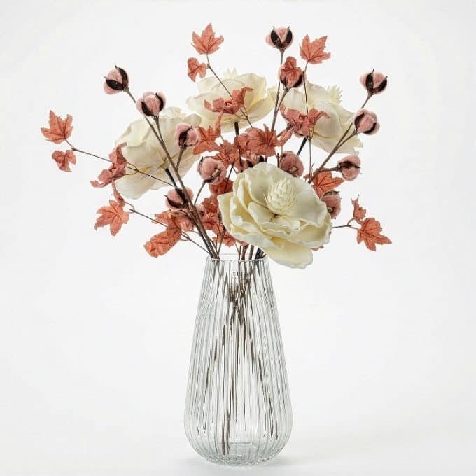 Jarrón Cristal Transparente Inés (14dx30cm)