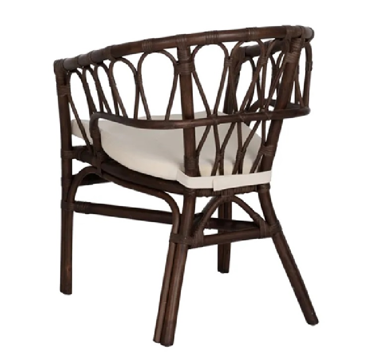 Set 2 Sillas Fibra Marrón y Bambú Cartagena (58x59x78 cm) - Imagen 3
