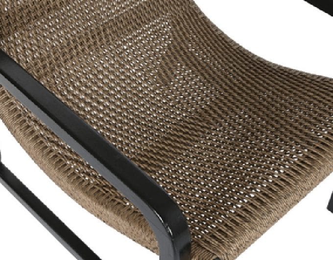 Sillón Teca Tintada en Negro y Fibra Trenzada Sevilla (66x73x80 cm)