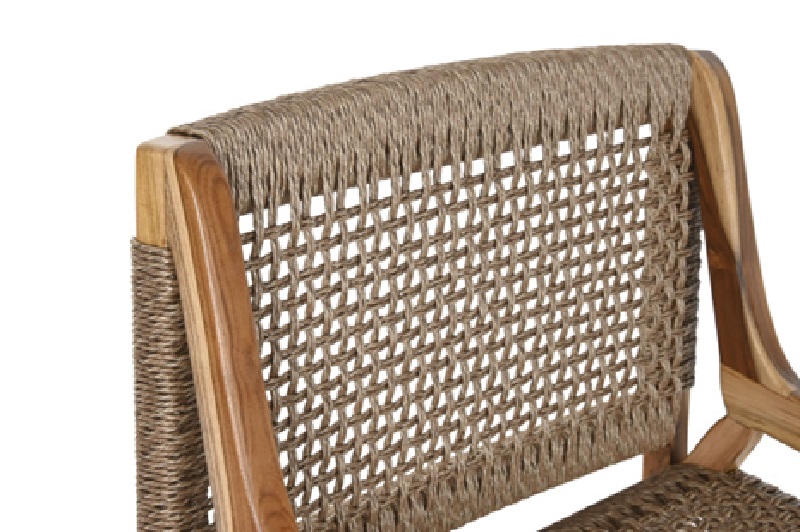 Silla Teca Natural y Cuerda Trenzada Utrera (65X62x72 cm) - Imagen 2