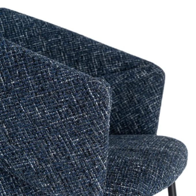 Set de 2 Sillas Metal Tejido Jaspeado Azul Tauber (59x61x82cm)