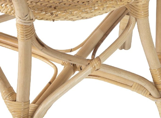 Set 2 Sillas Bambú y Ratán Trenzado, Provenzal (60x55x92 cm)