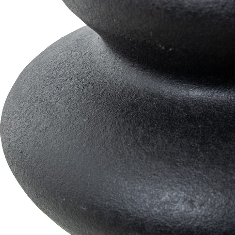 Set de 2 Jarrones Cerámica Negra Rugosa (17dx32 cm) - Imagen 5