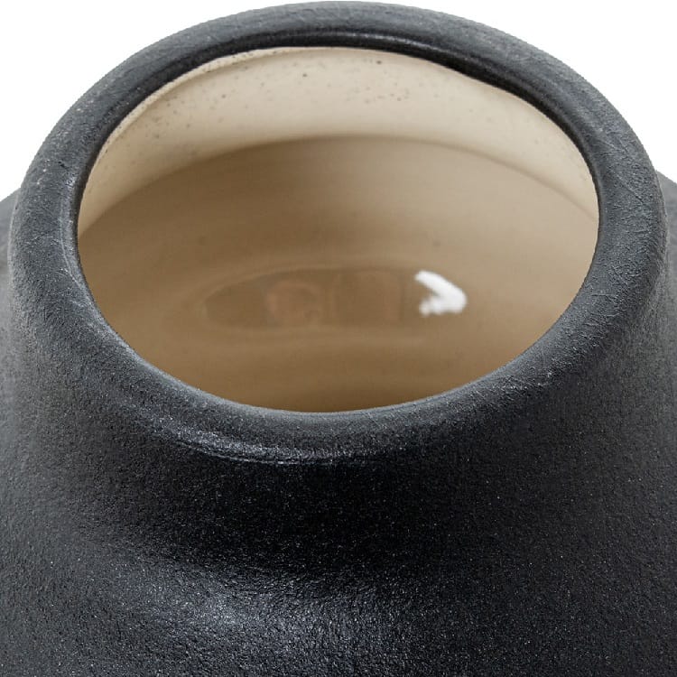 Set de 2 Jarrones Cerámica Negra Rugosa (17dx32 cm) - Imagen 4
