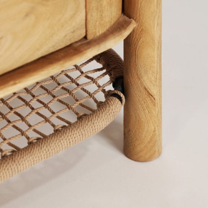 Mueble TV Madera de Mango de estilo Japandi, Otaru(190x40x60 cm )
