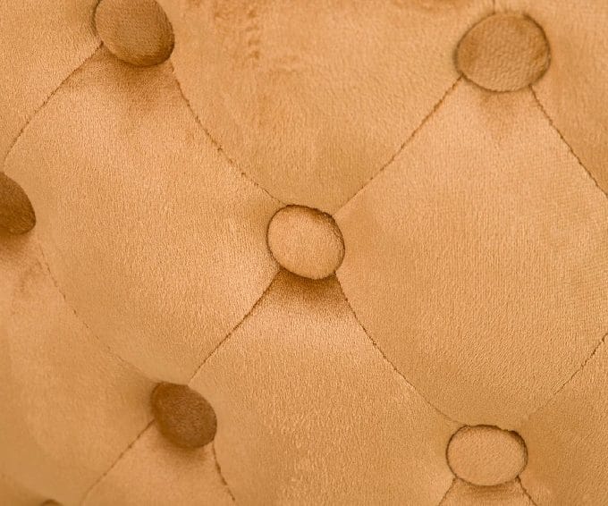 Set 2 Sillas Terciopelo Ocre y Cuadritos Vichy Art Decó (49x54x82 cm)