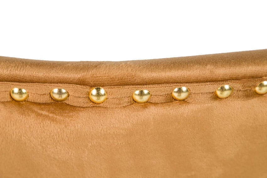 Set 2 Sillas Terciopelo Ocre y Vichy Weser Art Decó (49x54x82 cm) - Imagen 3
