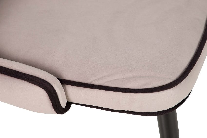 Set 2 Sillas Bicolor Terciopelo Gris Taupe Art Decó (49x54x82 cm) - Imagen 3