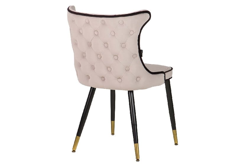 Set 2 Sillas Bicolor Terciopelo Gris Taupe Art Decó (49x54x82 cm) - Imagen 2