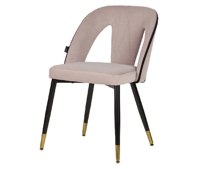 Set de 2 silla de estilo art decó en terciopelo gris taupe bicolor