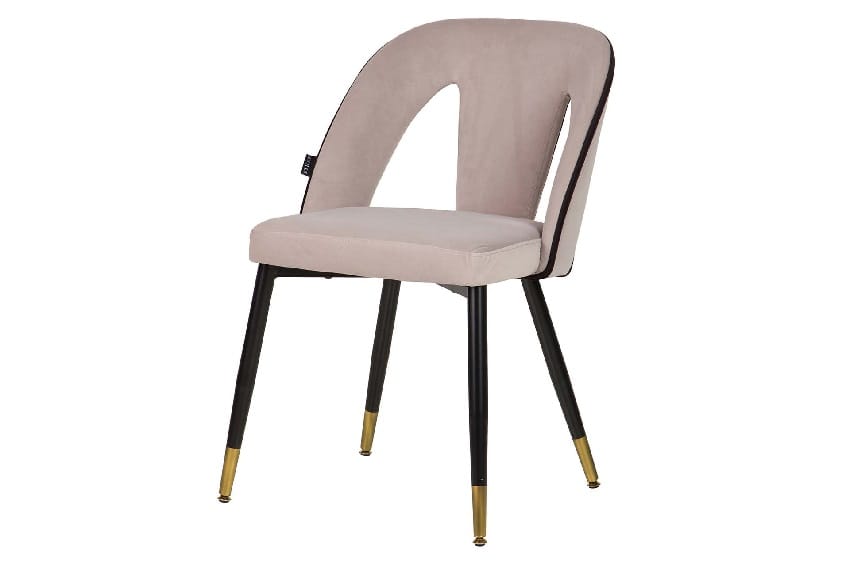 Set de 2 silla de estilo art decó en terciopelo gris taupe bicolor