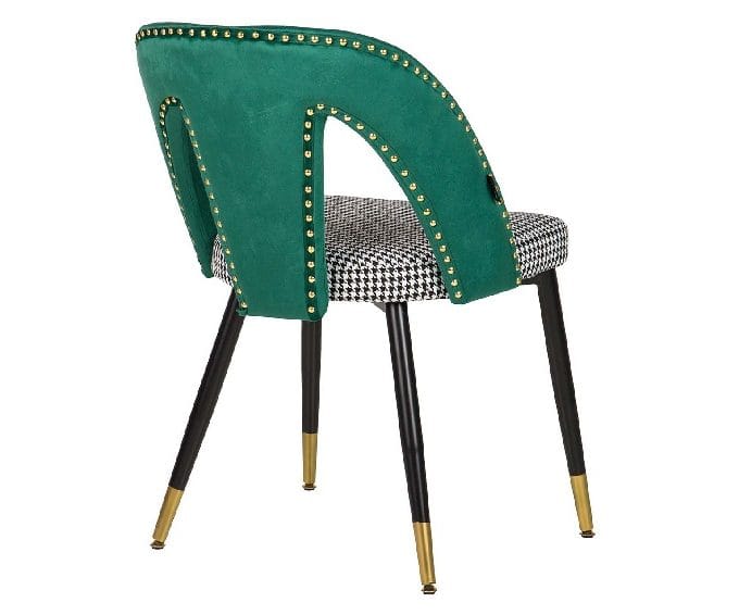 Set 2 Sillas Terciopelo y Vichy Verde Weser Art Decó (49x54x82 cm)