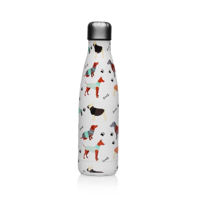 Botella de Acero Inoxidable con dibujo de perritos multicolor