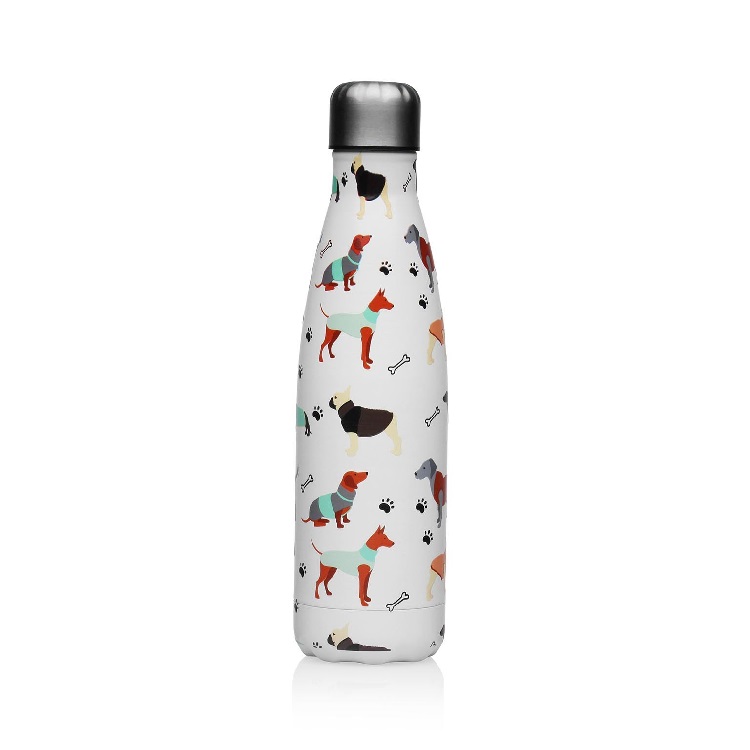 Botella de Acero Inoxidable con dibujo de perritos multicolor