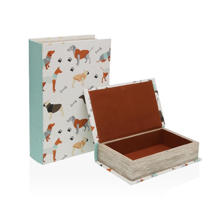 Caja de Té Madera Blanca "Mascotas" (24x17x7 cm) - Imagen 3