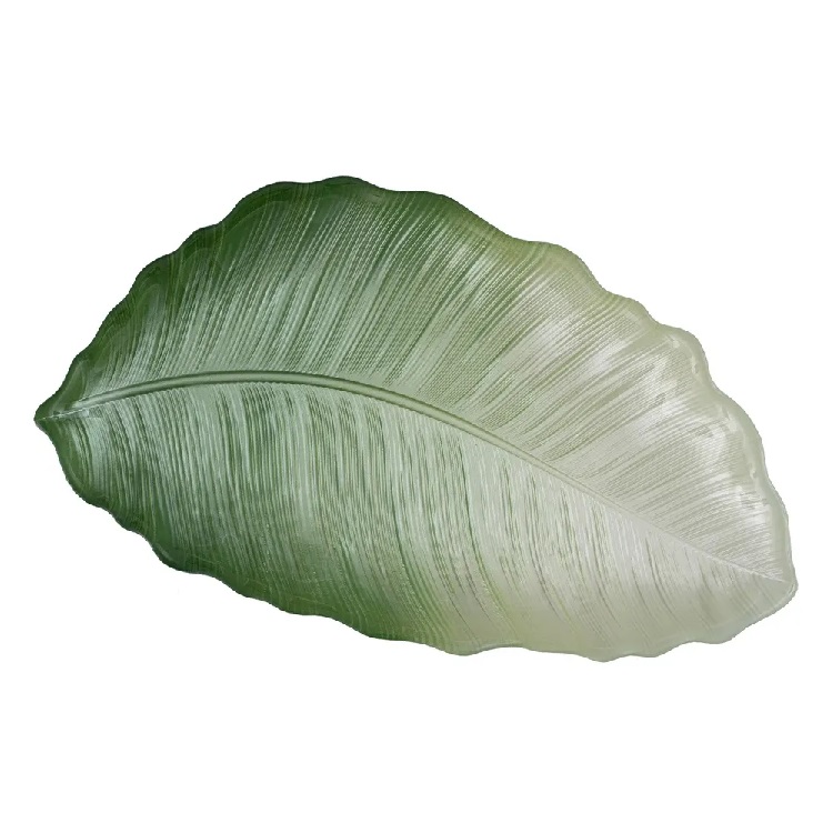 Centro Vaciabolsillos Hoja Cristal Verde ( 17x16 cm) - Imagen 4