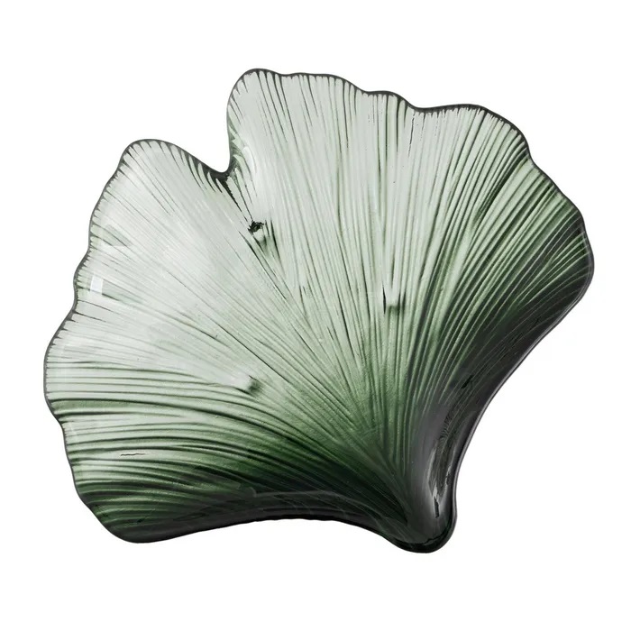 Centro Vaciabolsillos Hoja Cristal Verde ( 17x16 cm) - Imagen 2