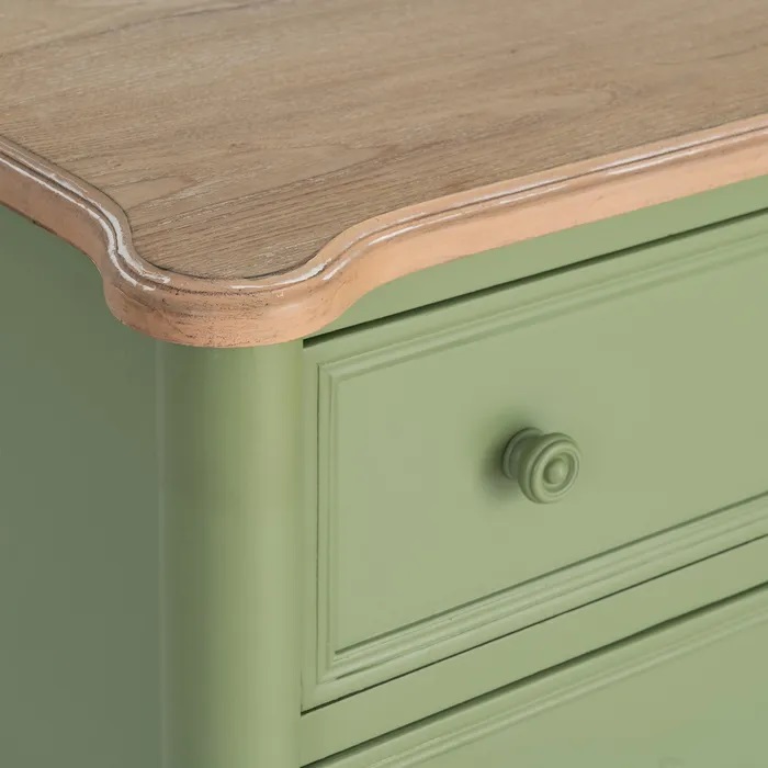 Cómoda Madera de Abeto Verde y Natural Elena, Clásica (80x45x60 cm) - Imagen 4