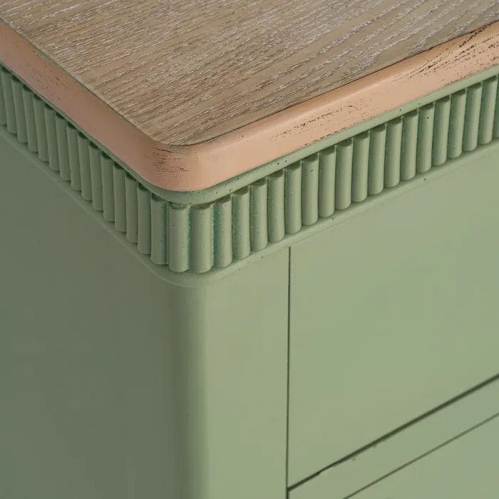 Cómoda Madera de Abeto Verde y Natural Elena, Clásica (115x45x90 cm) - Imagen 4